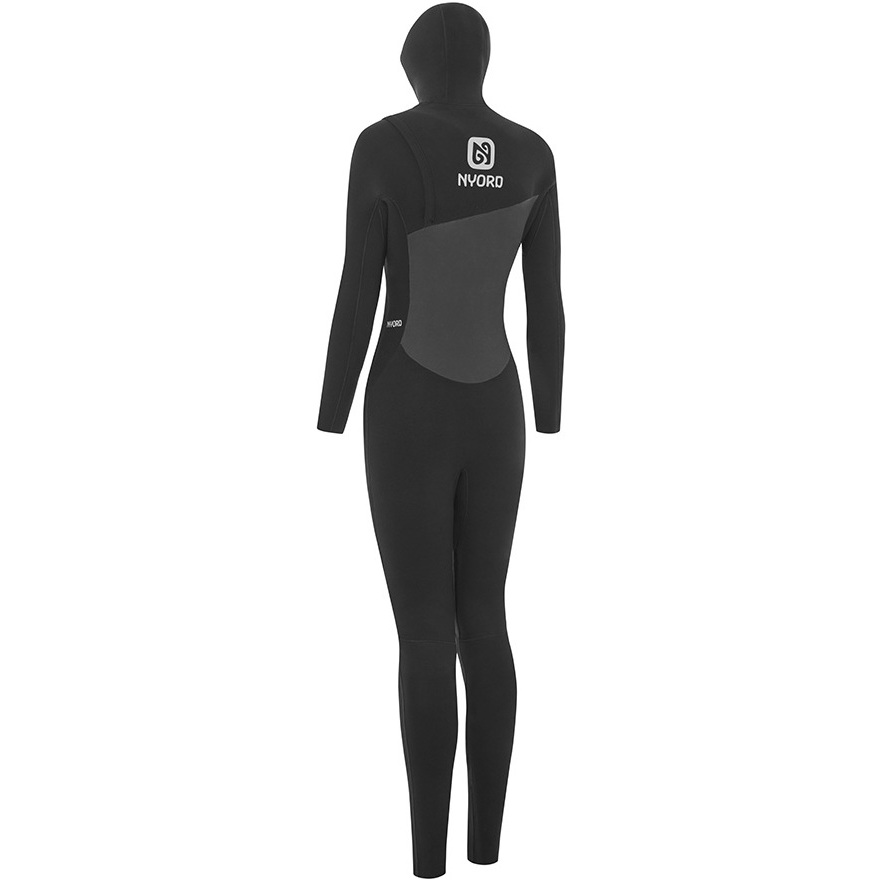 2025 Nyord Womens Furno Ultra Plus 6/5/4mm Hooded Chest Zip Wetsuit FUPW654001 - Black